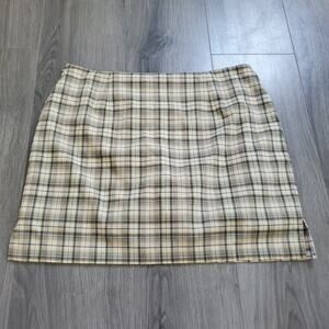 Y2K Skort Skirt 12 Butter Yellow Plaid Preppy Schoolgirl Grunge Punk Festival